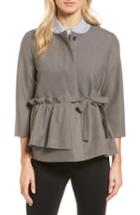 Women's Halogen Soft Ruffle Jacket - Grey