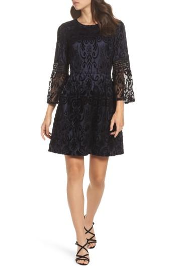 Women's Eliza J Lace Bell Sleeve Dress - Black