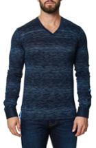 Men's Maceoo Stripe Long Sleeve V-neck (s) - Blue