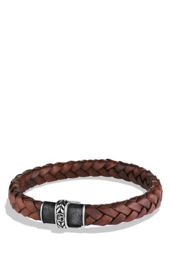 Men's David Yurman 'chevron' Bracelet In Leather