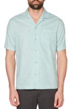 Men's Original Penguin Daisy Print Woven Shirt, Size - Green
