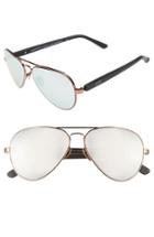 Women's Westward Leaning 'concorde' 58mm Aviator Sunglasses - Black Shiny/ Rose Gold Wire