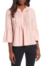 Women's Cece Ruffle Sleeve Pintuck Blouse, Size - Pink