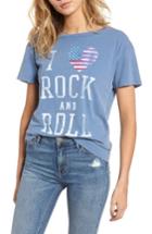 Women's Junk Food I Love Rock & Roll Tee - Blue