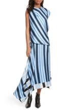 Women's Diane Von Furstenberg Asymmetrical Stripe Silk Maxi Dress - Blue
