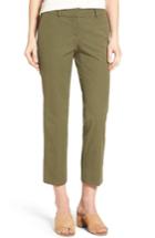 Women's Halogen Crop Stretch Cotton Pants - Green