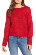 Women's Leith Chunky Crewneck Pullover Sweater, Size - Red