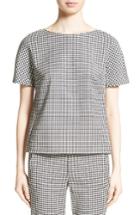 Women's Max Mara Ares Wool Blend Houndstooth Top - Black