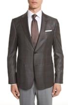 Men's Z Zegna Trim Fit Check Wool Sport Coat Us / 48 Eu R - Grey