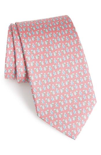 Men's Salvatore Ferragamo Flint Print Silk Tie, Size - Pink