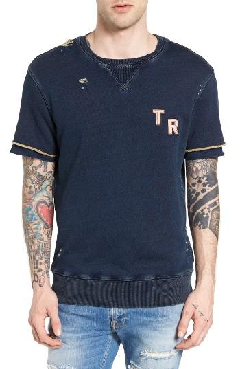 Men's True Religion Brand Jeans Double Layer Short Sleeve Sweatshirt
