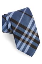 Men's Burberry Check Silk Tie, Size - Blue