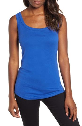 Women's Caslon Cotton Tank, Size - Blue