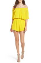 Women's Show Me Your Mumu Rosarita Off The Shoulder Romper - Yellow