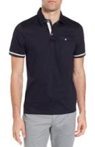 Men's Ted Baker London Puggltt Trim Fit Stripe Polo Tall - Blue