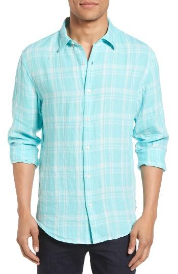 Men's Bonobos Slim Fit Plaid Linen Sport Shirt