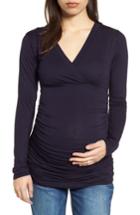 Women's Isabella Oliver 'poppy' Ruched Surplice Maternity Top - Blue