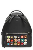 Fendi Mini Multi Studs Leather Backpack - Black