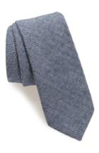 Men's Nordstrom Men's Shop Herringbone Stretch Cotton Tie, Size - Blue