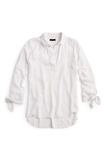 Women's J.crew Collared Tie-sleeve Popover Shirt