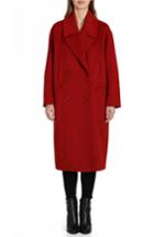 Women's Badgley Mischka Cameron Double Breasted Wool Coat - Red