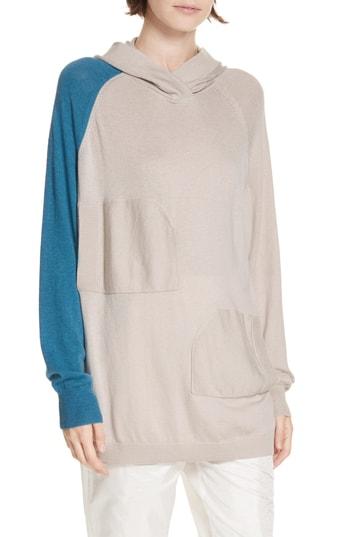 Women's Tibi Contrast Sleeve Hoodie - Brown