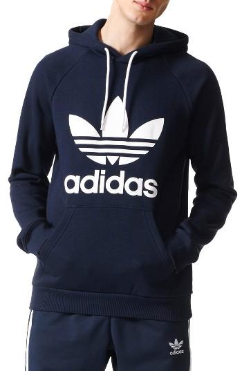 Men's Adidas Originals Trefoil Graphic Hoodie, Size - Blue