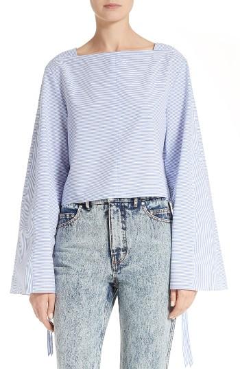 Women's Tibi Elliot Stripe Bell Sleeve Top