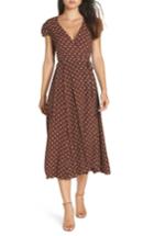 Women's Bardot Polka Dot Wrap Dress - Brown