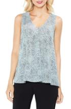 Women's Vince Camuto Dashes Sleeveless Drape Front Top, Size - Blue