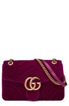 Gucci Medium Gg Marmont 2.0 Matelasse Velvet Shoulder Bag - Blue
