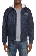 Men's Alpha Industries Lightweight L2-b Flight Jacket With Knit Hood - Blue