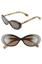 Women's Burberry 54mm Oval Sunglasses - Black Solid