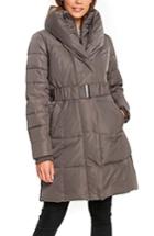 Women's Wallis Cozy Collar Water Repellent Puffer Coat - Grey