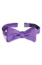 Men's Ted Baker London Geometric Silk Bow Tie, Size - Purple