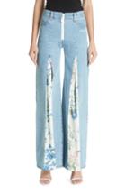 Women's Off-white Central Pleat Jeans - Blue