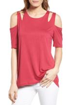 Women's Gibson Cold Shoulder Top - Burgundy