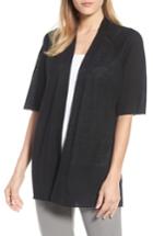 Women's Eileen Fisher Organic Linen Cardigan, Size - Black
