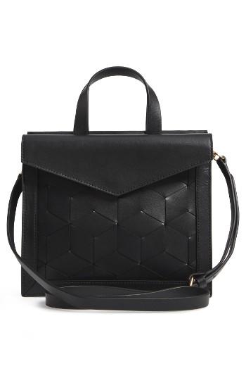 Welden Small Voyager Leather Convertible Satchel - Black