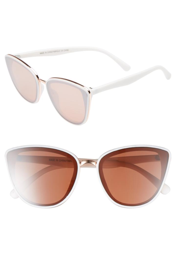 Women's Bp. 59mm Perfect Cat Eye Sunglasses - White/ Rose Gold