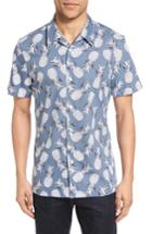 Men's Nordstrom Men's Shop Slim Fit Pineapple Camp Shirt - Blue