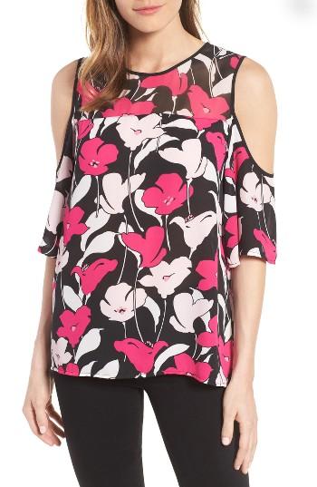 Women's Vince Camuto Flower Wave Cold Shoulder Blouse