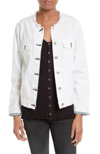 Women's Rag & Bone/jean Collarless Denim Jacket