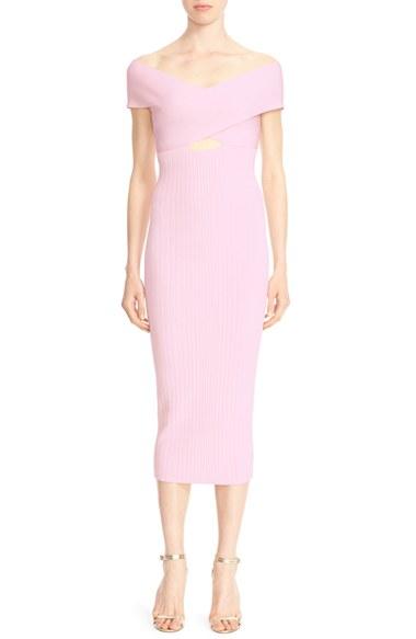 Women's Cushnie Et Ochs Crossover Rib Knit Pencil Dress