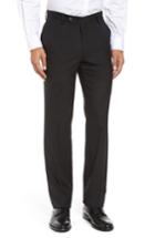Men's Berle Flat Front Stretch Solid Wool Trousers