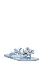 Women's Nine West Mapilo Flower Embellished Jelly Flip Flop M - Blue