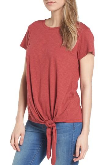 Women's Caslon Tie Front Tee, Size - Red
