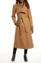 Women's Kenneth Cole New York Fencer Melton Wool Maxi Coat - Brown