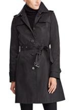 Petite Women's Lauren Ralph Lauren Trench Coat - Black