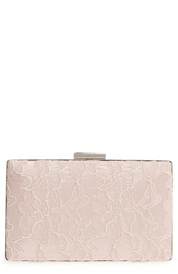 Nordstrom Tonal Lace Minaudiere - Pink